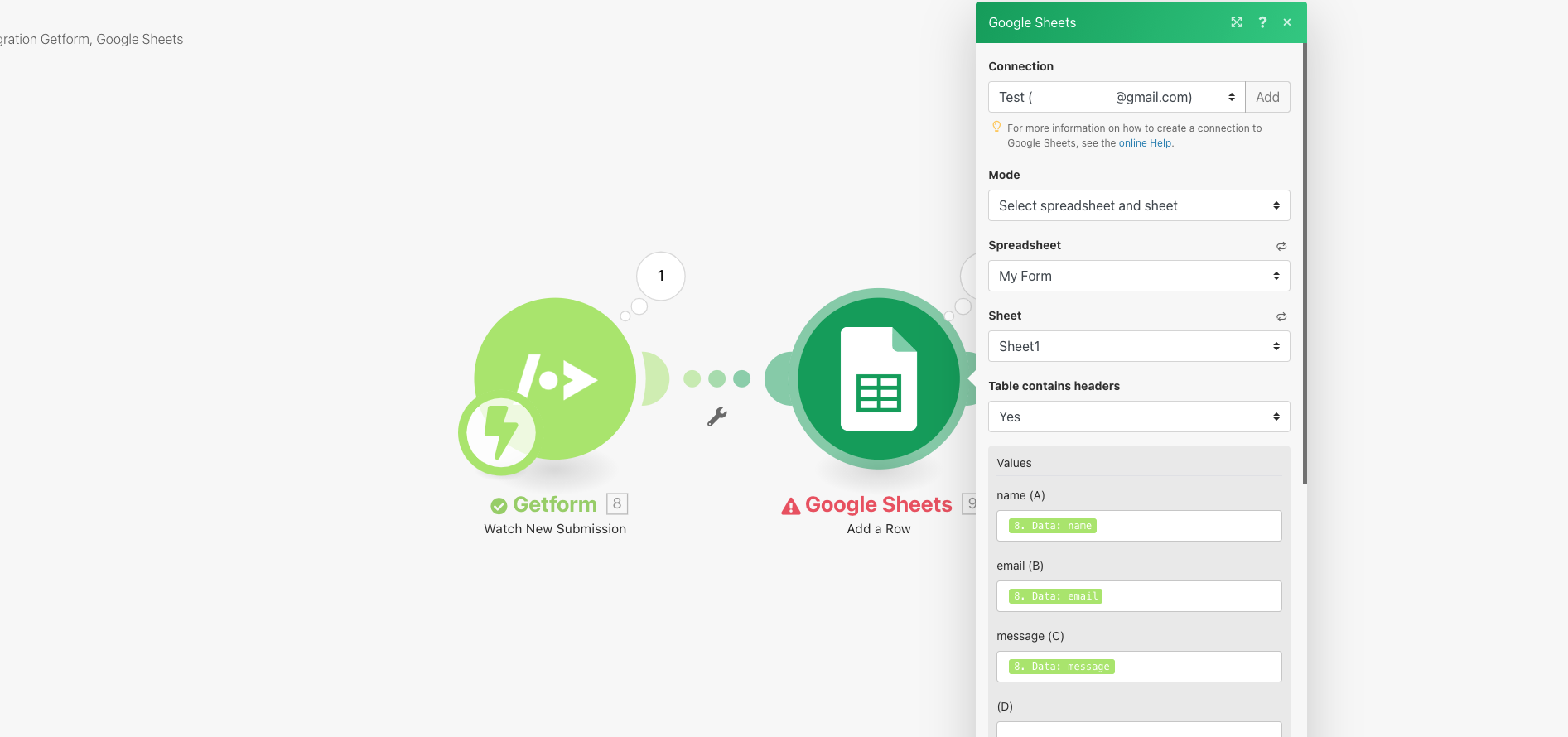 google-sheets-integromat-module