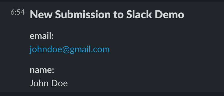 send html form to slack